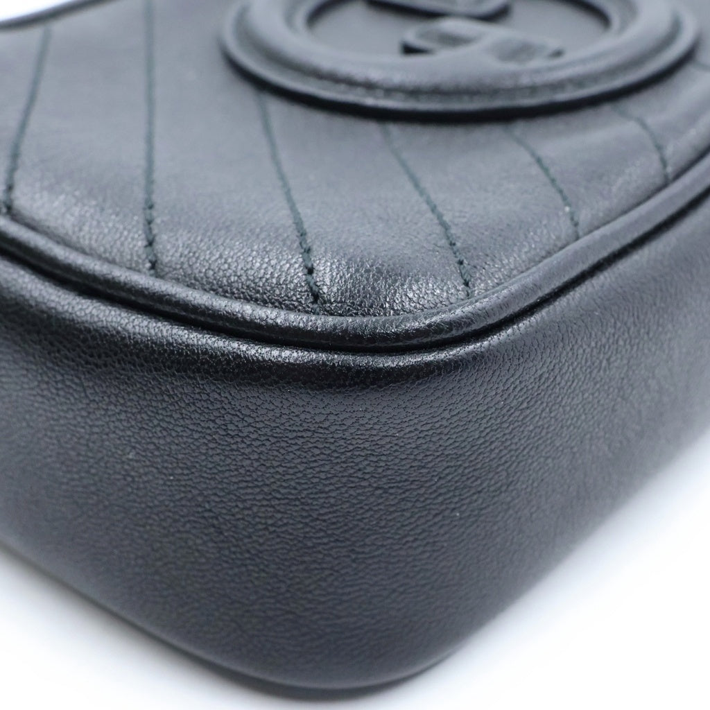 GUCCI(グッチ) ブロンディミニ チェーンショルダーバッグ レザー ブラック 760315 レディース
