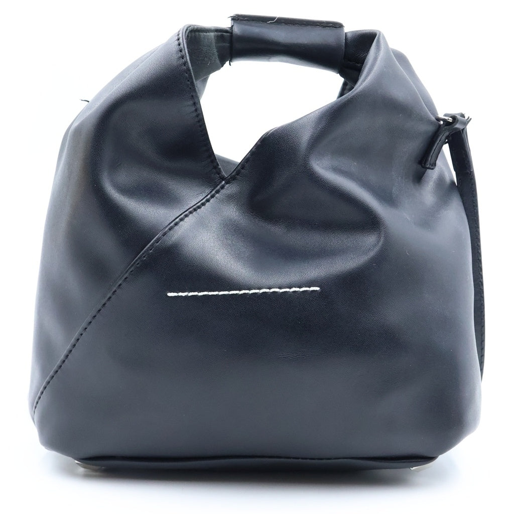 MM6 Maison Margiela(エムエムシックスメゾンマルジェラ) ジャパニーズ トートバッグ ハンドバッグ ショルダーバッグ ブラック レザー SB6WD0026 レディース