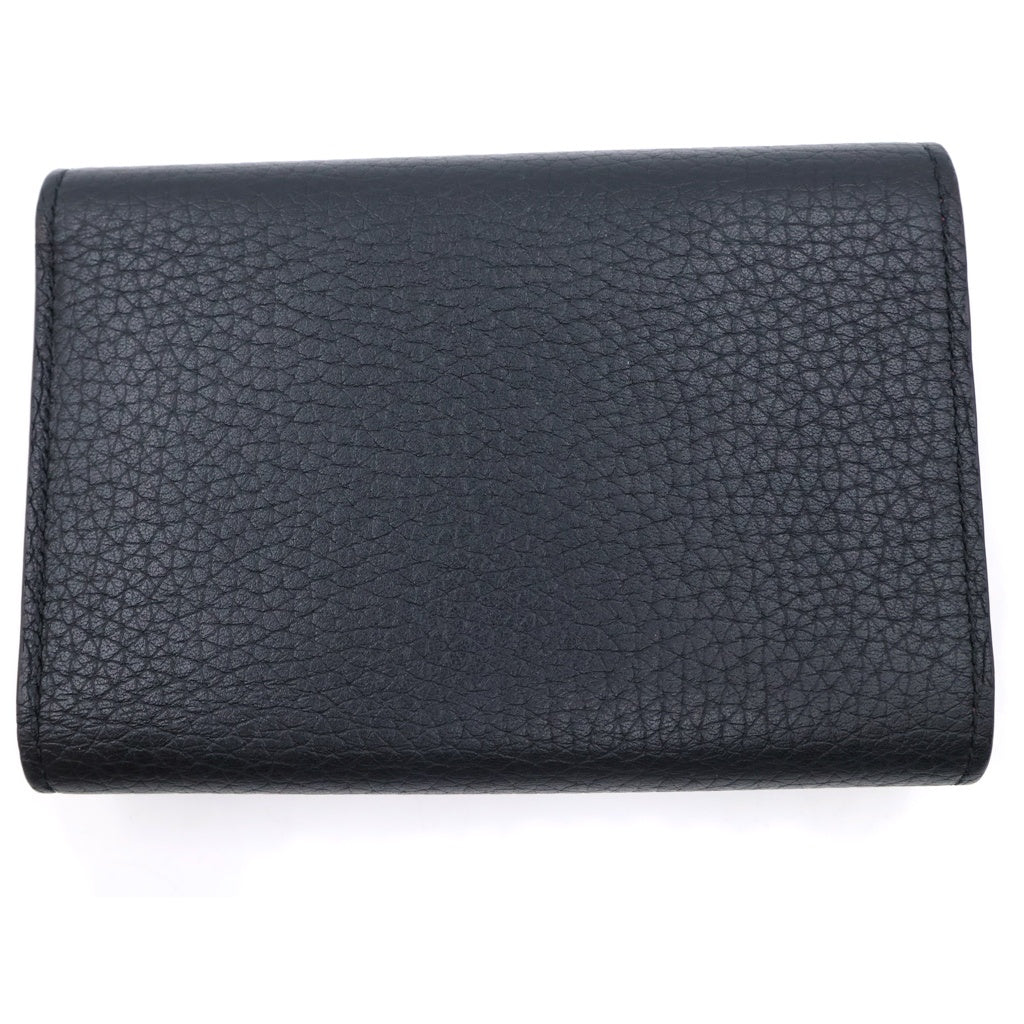 LOUIS VUITTON(ルイヴィトン) ルトフォイユ カプシーヌ コンパクトウォレット 三つ折り財布 ブラック レザー M62157 ゴールド金具 レディース