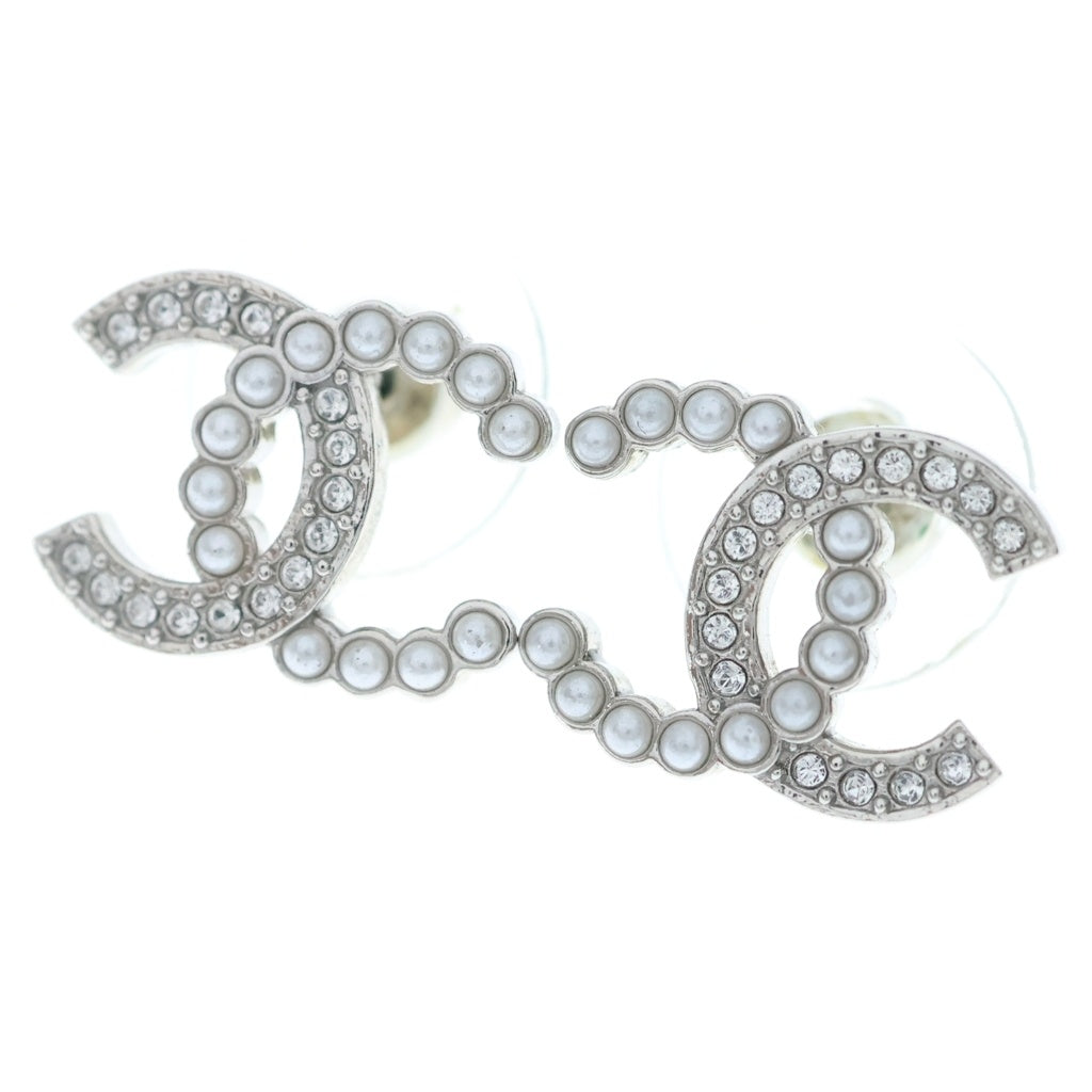CHANEL(シャネル) ココマーク ラインストーン×パールピアス ゴールド GP B25V レディース