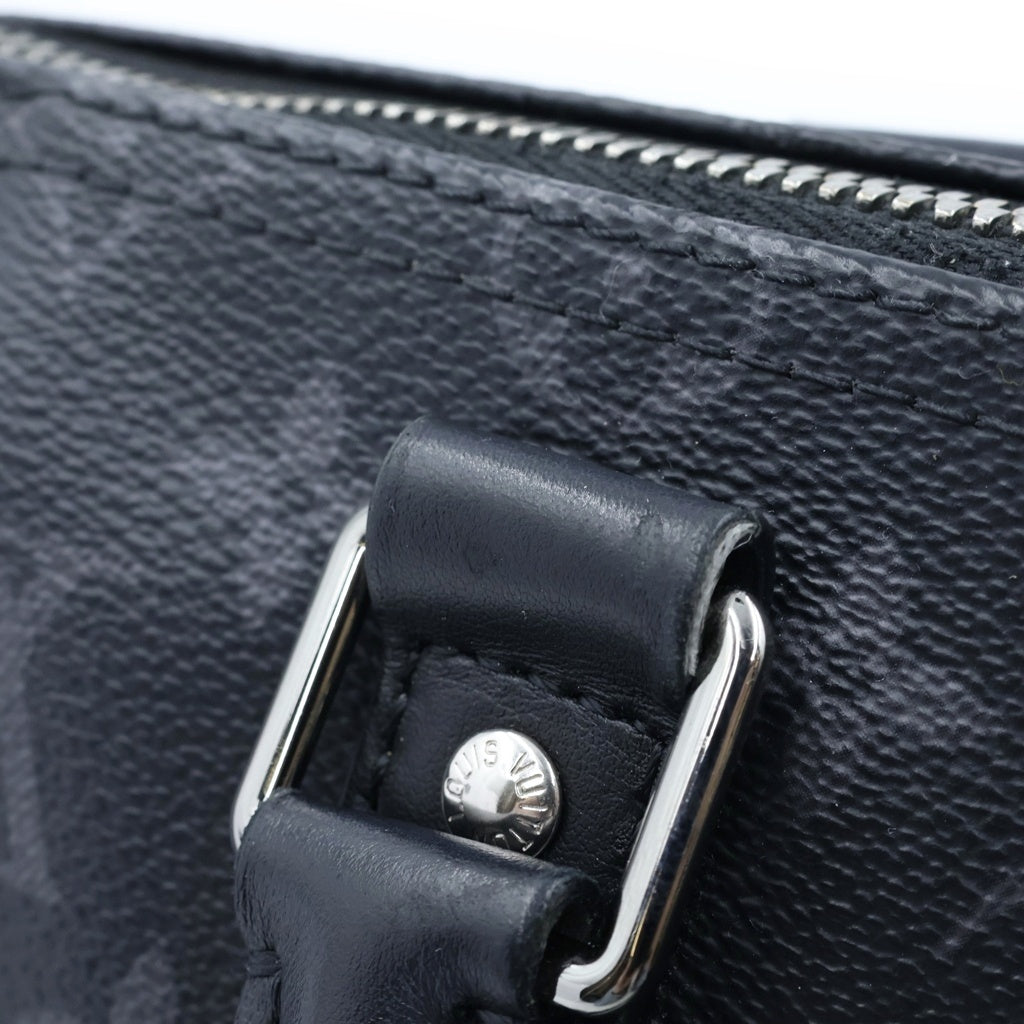 LOUIS VUITTON(ルイヴィトン) モノグラム・エクリプス キーポルバンドリエール25 PVC レザー シルバー金具 2WAY ハンドバッグ ショルダーバッグ ICタイプ ブラック M46271 レディース