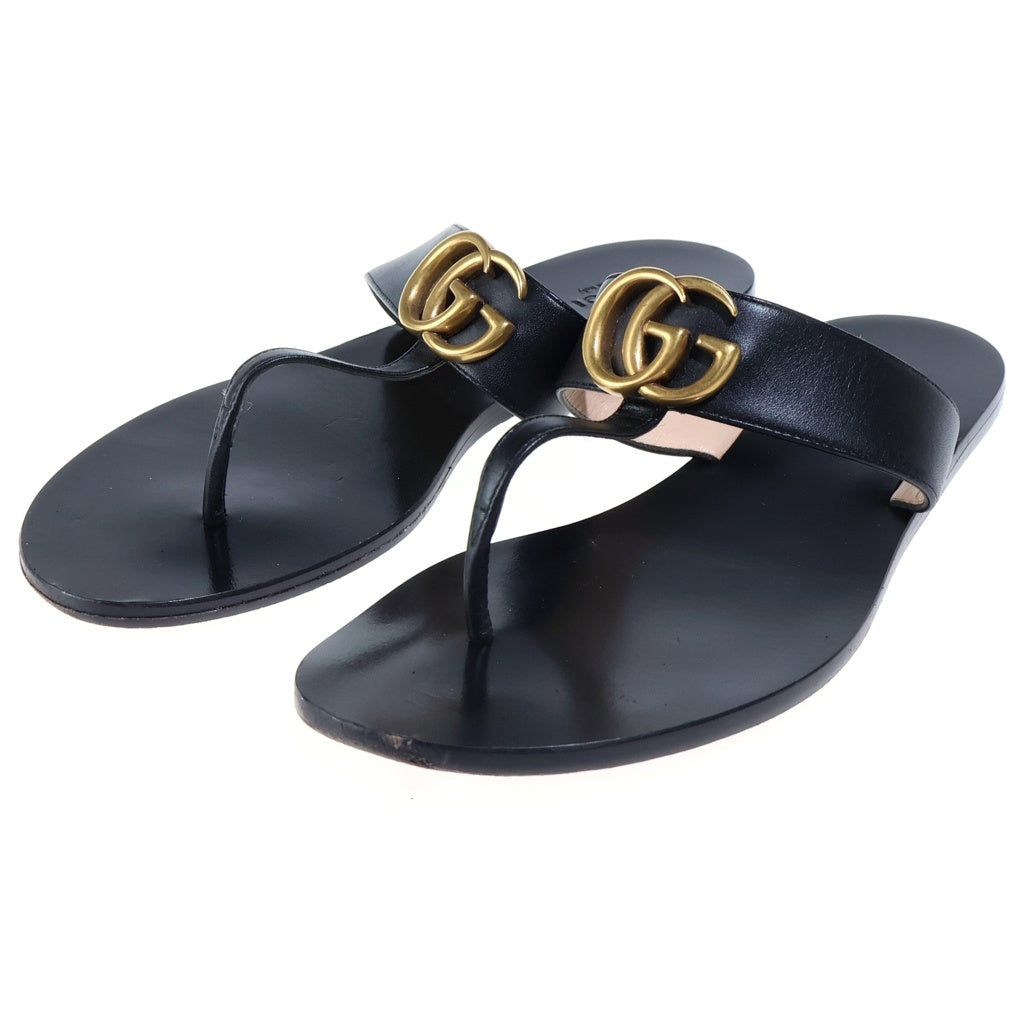 GUCCI(グッチ) GGマーモント サンダル レザー ブラック