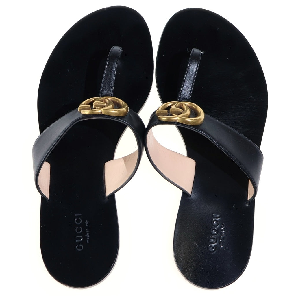 GUCCI(グッチ) GGマーモント サンダル レザー ブラック