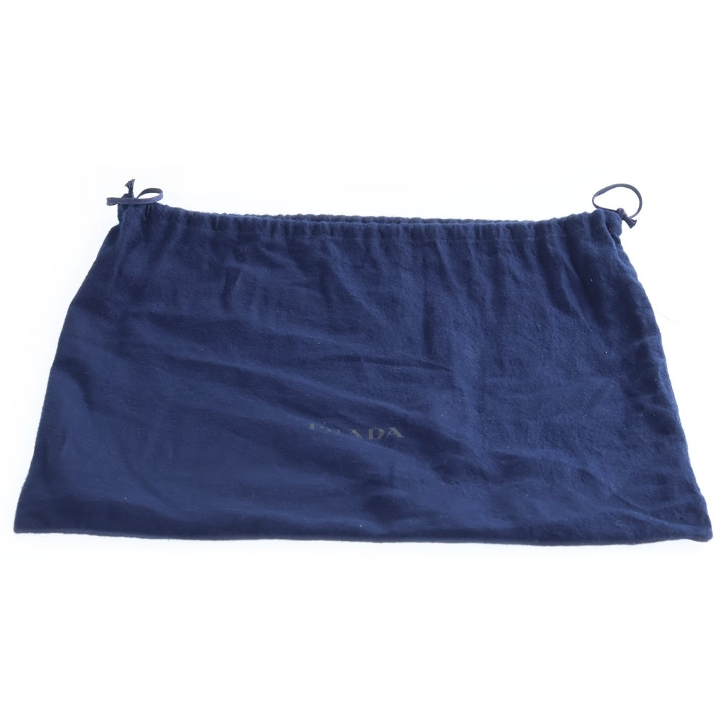 PRADA(プラダ) サフィアーノ クラッチバッグ セカンドバッグ ポーチ ブラック レザー 2VF032 シルバー金具