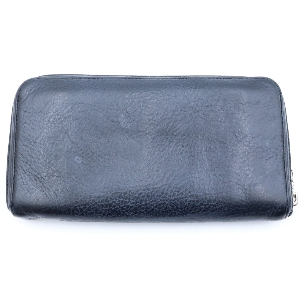 CHROME HEARTS(クロムハーツ) REC F ZIP SCROLL LABEL ラウンドジップ スクロールラベル レザーウォレット 財布 ブラック
