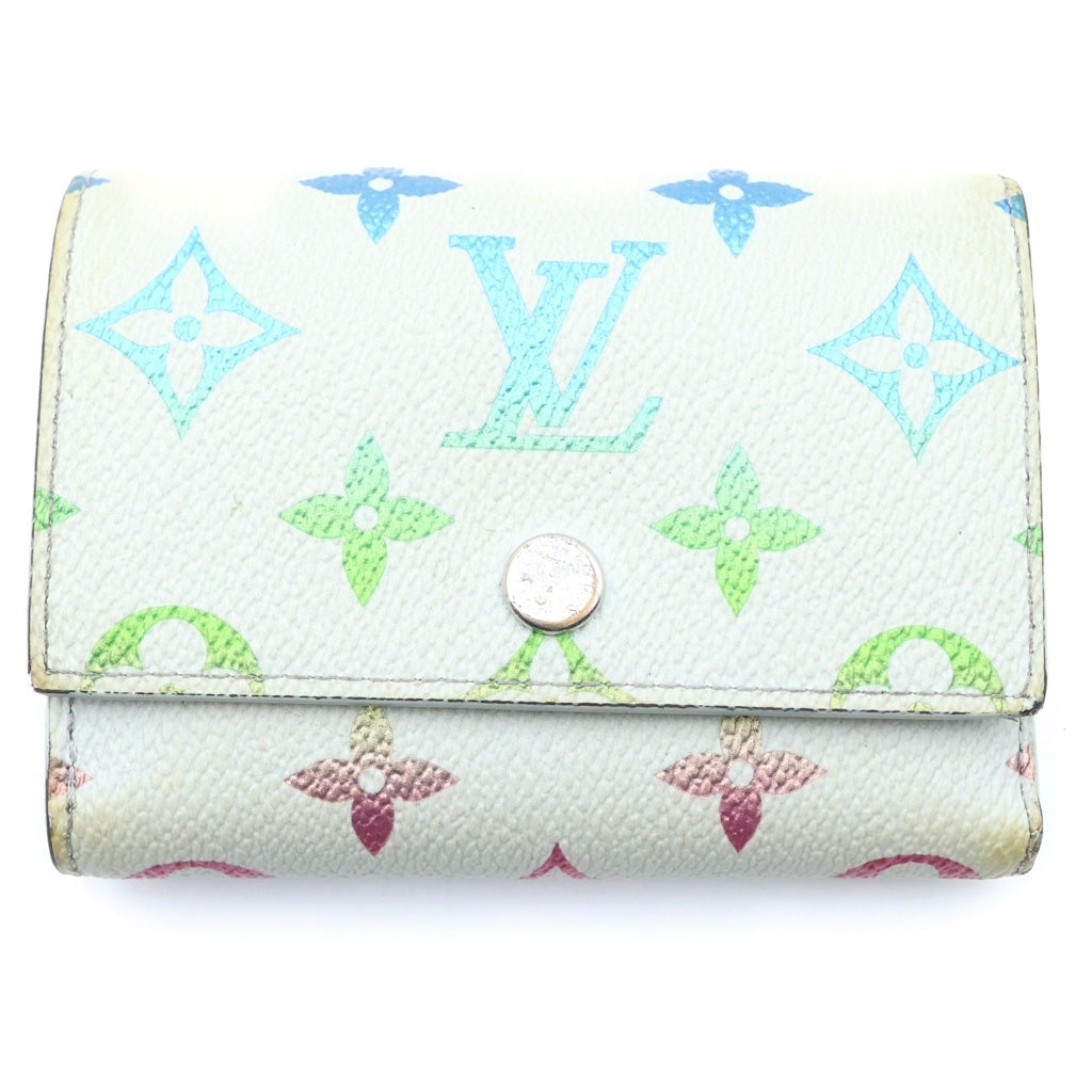 LOUIS VUITTON(ルイヴィトン) モノグラムイリデセントグラデーション ヴィクターウォレット 三つ折り財布 グレー レザー M14132 シルバー金具 レディース