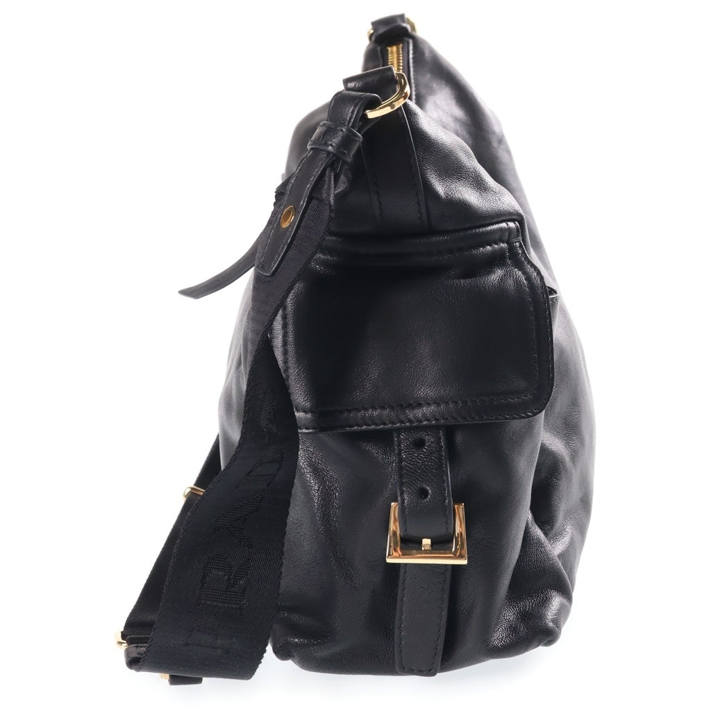 PRADA(プラダ) Re-Nylon エクスプローラ ショルダーバッグ ブラック レザー 1BC264 ゴールド金具