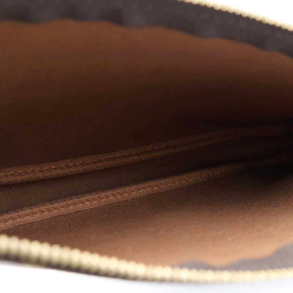 LOUIS VUITTON(ルイヴィトン) モノグラム ポシェットアクセソワール ハンドバッグ ミニバッグ ブラウン レザー×PVC M51980 ゴールド金具 レディース