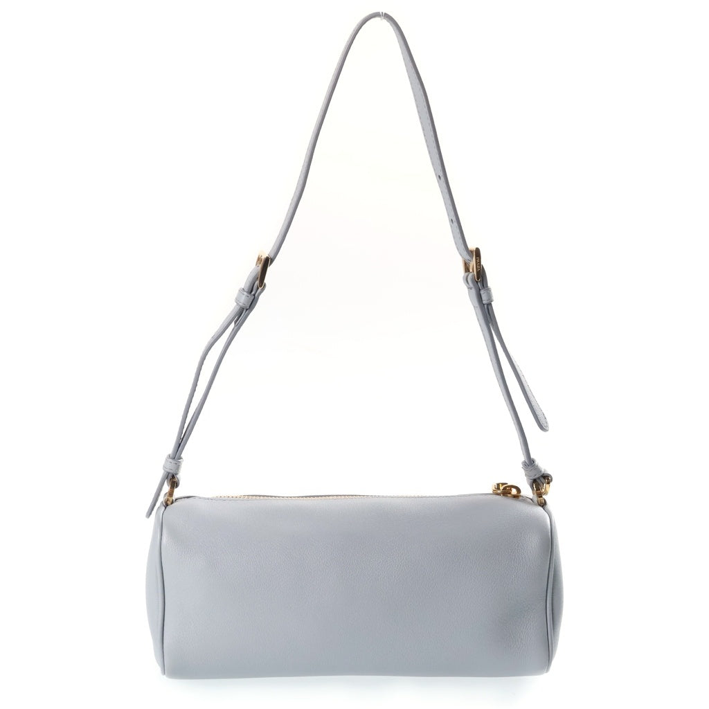 PRADA(プラダ) トライアングルロゴ ハンド ショルダーバッグ レザー ゴールド金具 ブルー 1BC239 レディース