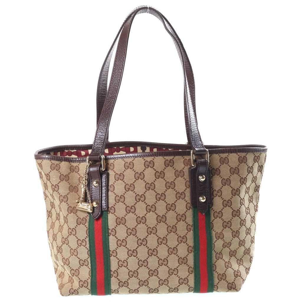 GUCCI(グッチ) シェリーライン GGキャンバス ハンド トートバッグ ブラウン 137396 レディース