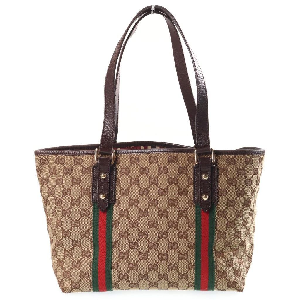 GUCCI(グッチ) シェリーライン GGキャンバス ハンド トートバッグ ブラウン 137396 レディース