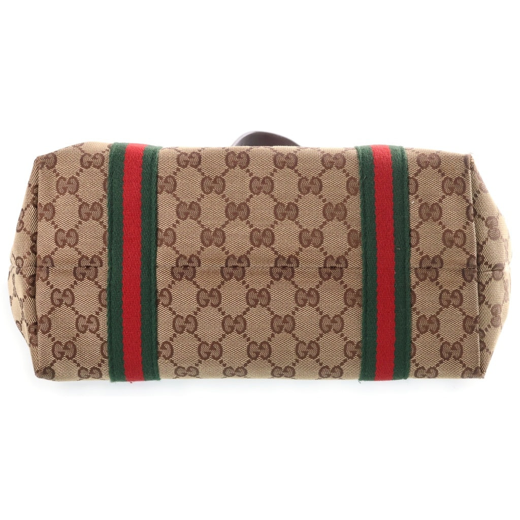 GUCCI(グッチ) シェリーライン GGキャンバス ハンド トートバッグ ブラウン 137396 レディース