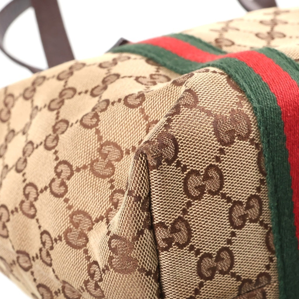 GUCCI(グッチ) シェリーライン GGキャンバス ハンド トートバッグ ブラウン 137396 レディース