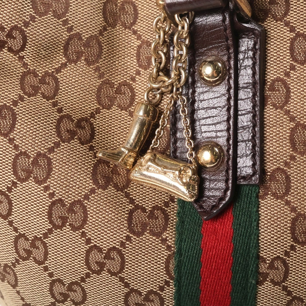 GUCCI(グッチ) シェリーライン GGキャンバス ハンド トートバッグ ブラウン 137396 レディース
