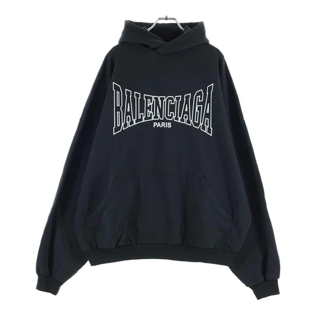 BALENCIAGA(バレンシアガ) Large Fit Hoodie ラージ フィット フーディー プリント プルオーバーパーカー コットン ブラック 803265