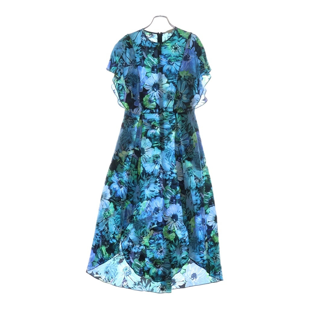 STELLA McCARTNEY(ステラマッカートニー) バックジップ フラワープリント ドレスロングワンピース ブルー #38 レディース