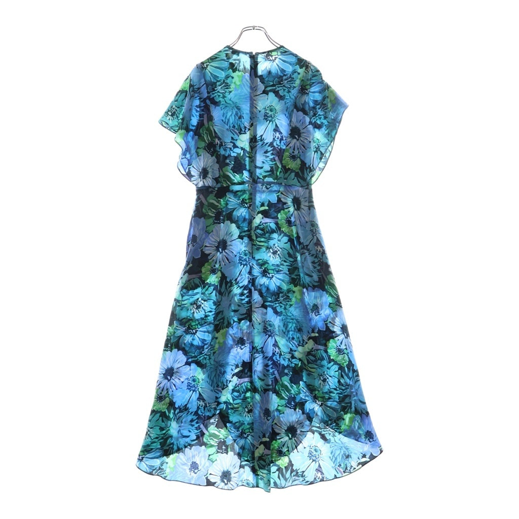STELLA McCARTNEY(ステラマッカートニー) バックジップ フラワープリント ドレスロングワンピース ブルー #38 レディース
