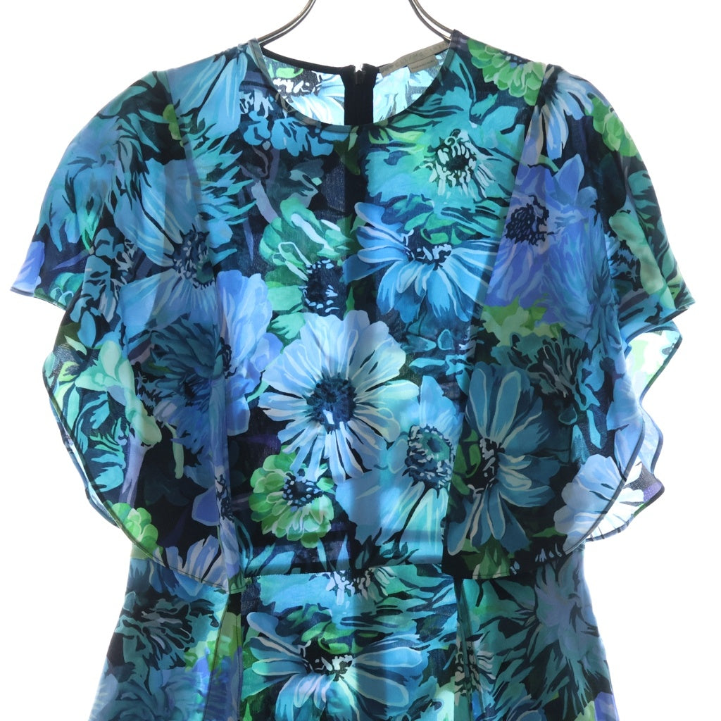 STELLA McCARTNEY(ステラマッカートニー) バックジップ フラワープリント ドレスロングワンピース ブルー #38 レディース