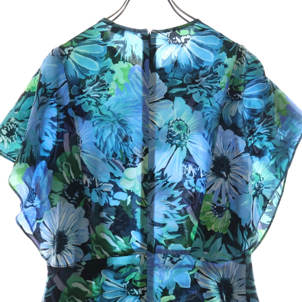 STELLA McCARTNEY(ステラマッカートニー) バックジップ フラワープリント ドレスロングワンピース ブルー #38 レディース
