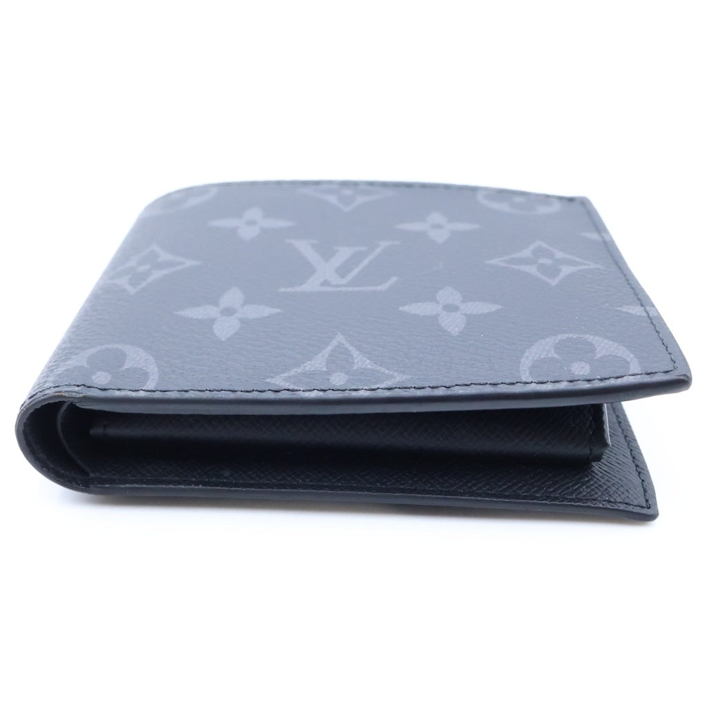 LOUIS VUITTON(ルイヴィトン) モノグラムエクリプス ポルトフォイユマルコNM 二つ折り財布 コンパクトウォレット ブラック PVC レザー イニシャル M62545