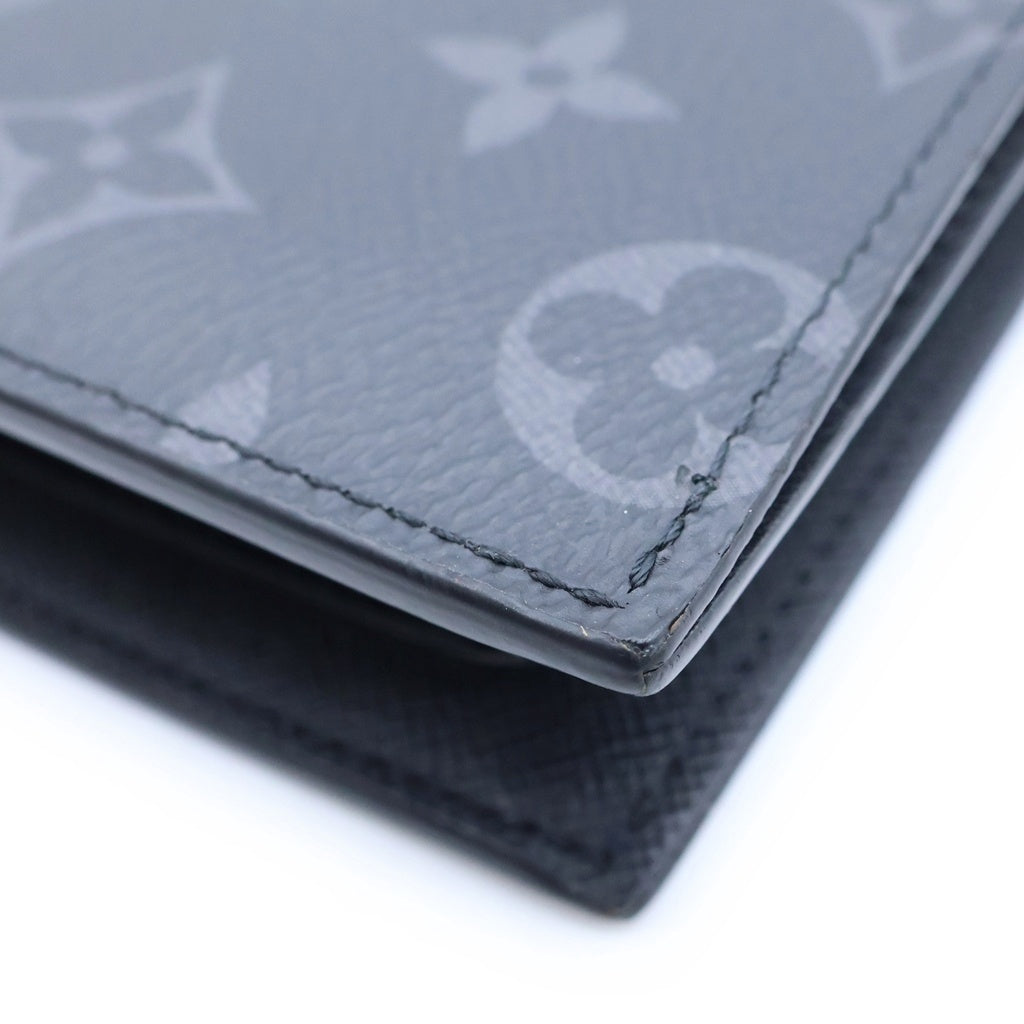 LOUIS VUITTON(ルイヴィトン) モノグラムエクリプス ポルトフォイユマルコNM 二つ折り財布 コンパクトウォレット ブラック PVC レザー イニシャル M62545
