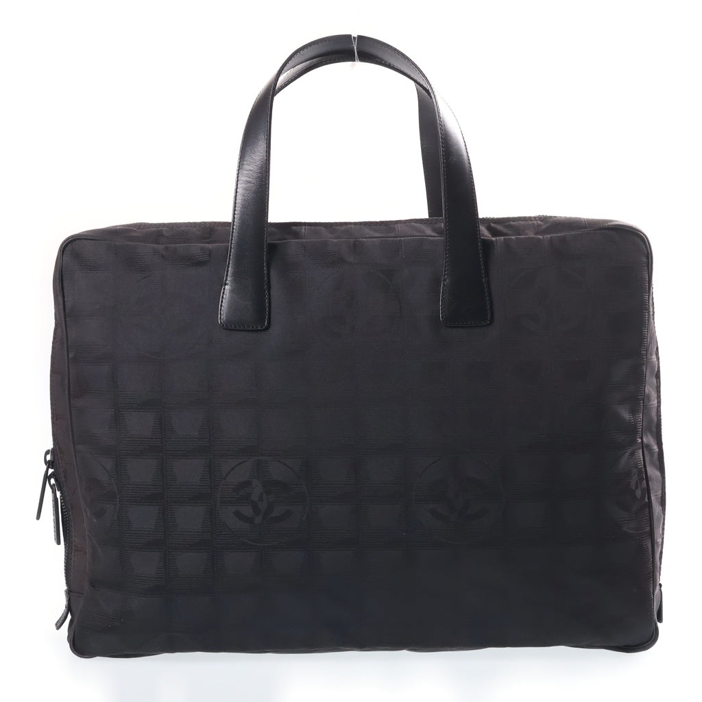 CHANEL(シャネル) ニュートラベルライン トートバッグ ハンドバッグ ブラック ナイロン×レザー シール付き 6番台 レディース