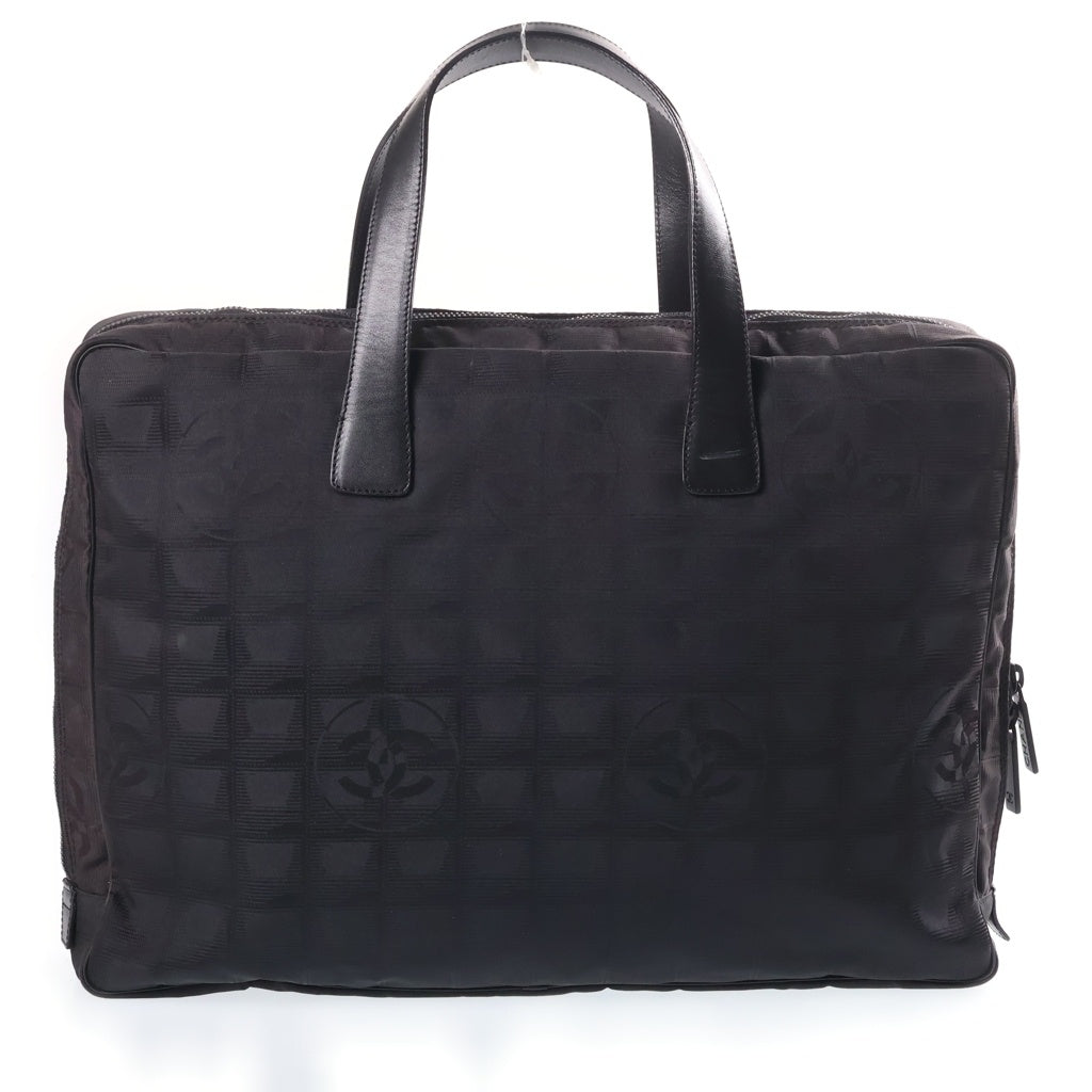 CHANEL(シャネル) ニュートラベルライン トートバッグ ハンドバッグ ブラック ナイロン×レザー シール付き 6番台 レディース
