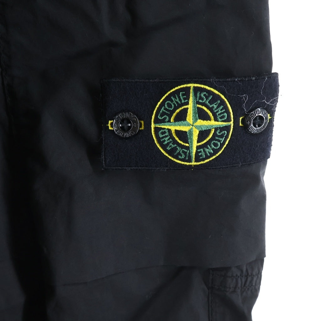 STONE ISLAND(ストーンアイランド) 24SS STRETCH COTTON TELA PARACADUTE GARMENT DYED ストレッチ コットン ガーメントダイ カーゴパンツ ブラック 801531303