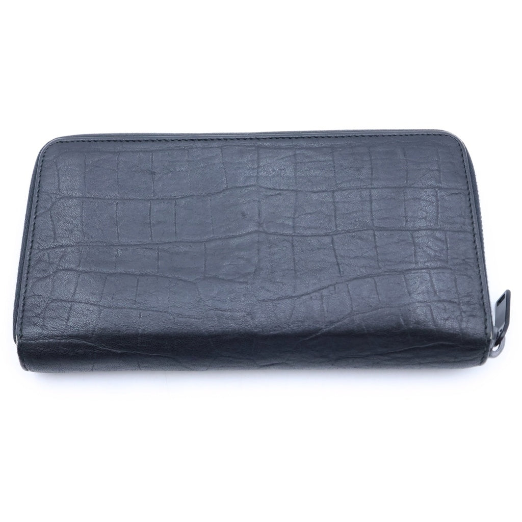 SAINT LAURENT PARIS(サンローランパリ) LEATHER ROUND ZIPPER LONG WALLET レザー ラウンドジッパー 長財布 ブラック