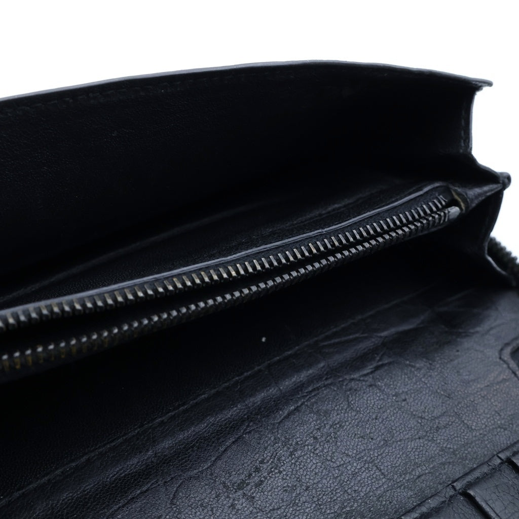 SAINT LAURENT PARIS(サンローランパリ) LEATHER ROUND ZIPPER LONG WALLET レザー ラウンドジッパー 長財布 ブラック