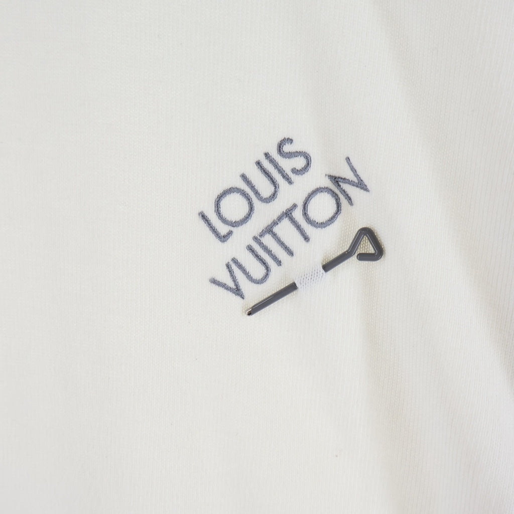 LOUIS VUITTON(ルイヴィトン) シグネチャーショートスリーブTシャツ ロゴ刺繍 半袖カットソー ホワイト RM241Q OY8 HNN42W