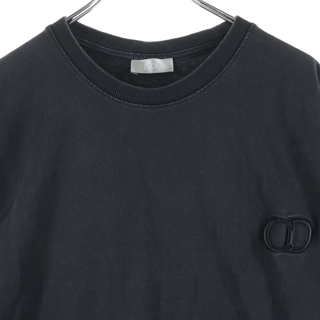 DIOR(ディオール) CD ICON Tシャツ 刺繍 クルーネック 半袖カットソー ブラック 943J605A0554