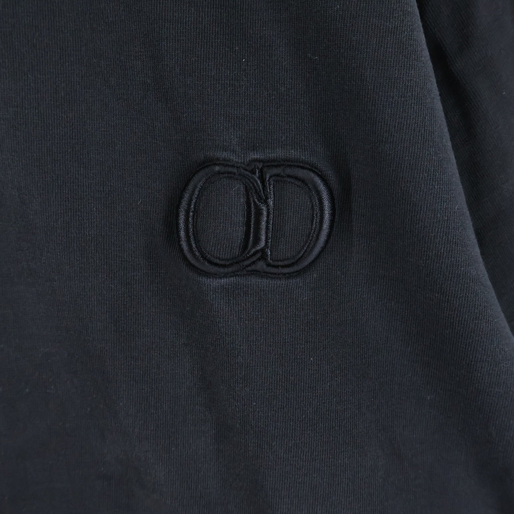 DIOR(ディオール) CD ICON Tシャツ 刺繍 クルーネック 半袖カットソー ブラック 943J605A0554