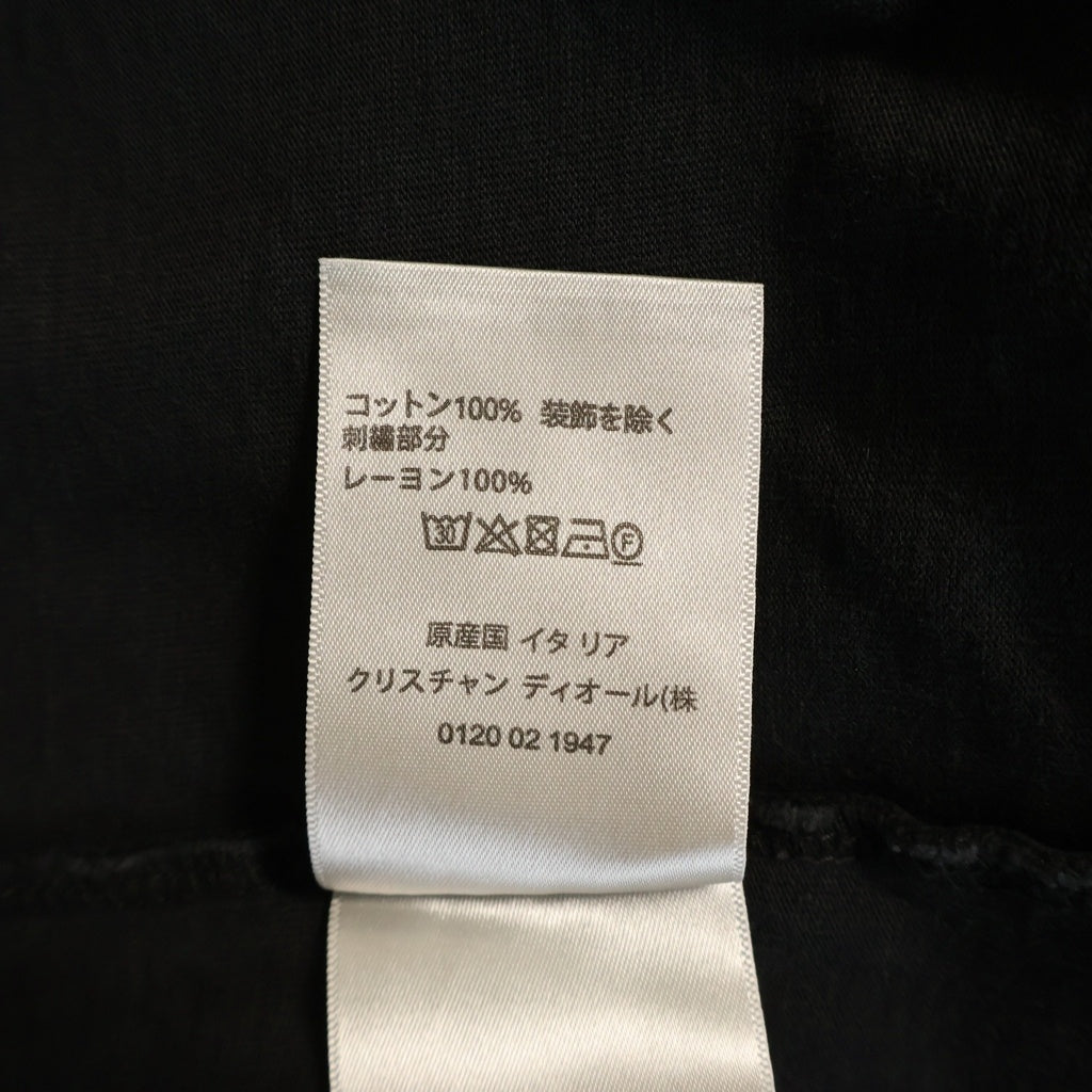 DIOR(ディオール) CD ICON Tシャツ 刺繍 クルーネック 半袖カットソー ブラック 943J605A0554