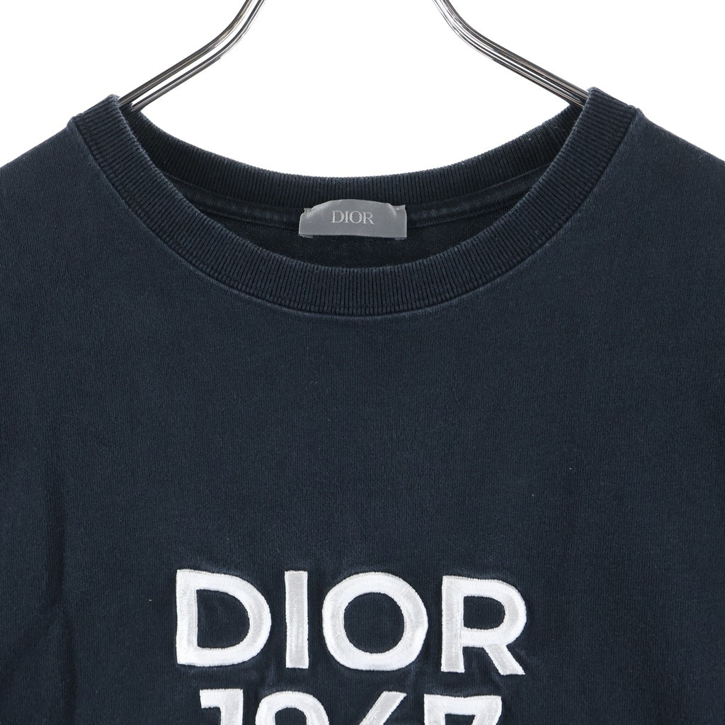 DIOR(ディオール) 24SS ロゴ刺繍 コットン半袖Tシャツ カットソー ブラック 413J696F0554