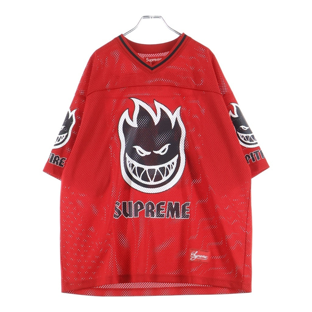 SUPREME(シュプリーム) 26SS × Spitfire Football Jersey ×スピットファイア フットボールジャージ Vネック半袖Tシャツ レッド
