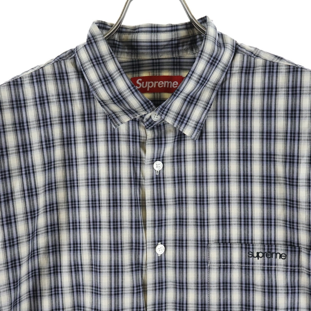 SUPREME(シュプリーム) SS Mini Plaid S/S Shirt チェック柄 ミニプレイド ショートスリーブ半袖シャツ グレー