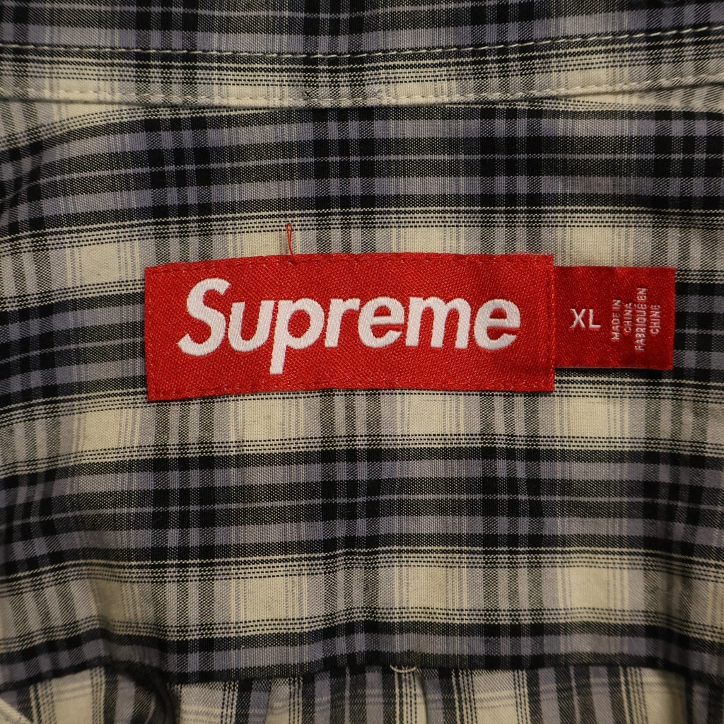 SUPREME(シュプリーム) SS Mini Plaid S/S Shirt チェック柄 ミニプレイド ショートスリーブ半袖シャツ グレー