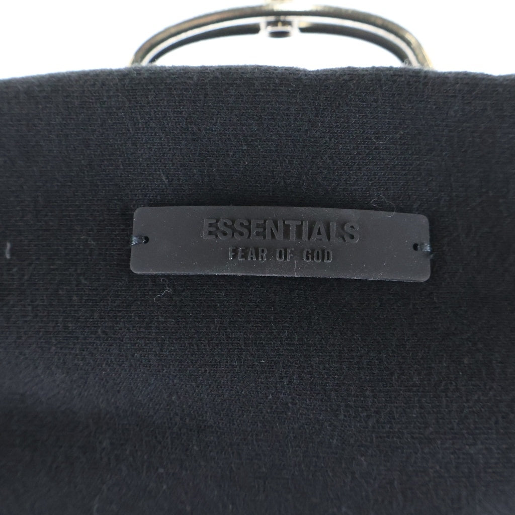 FEAR OF GOD ESSENTIALS(フィアオブゴッド エッセンシャルズ) ロゴプリント フリース プルオーバーフーディーパーカー ブラック
