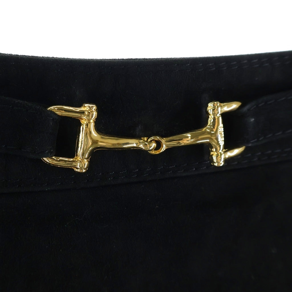 CELINE(セリーヌ) 70S HORSE BIT VELOUR A-LINE SKIRT ホースビット ベロア Aラインスカート ブラック レディース