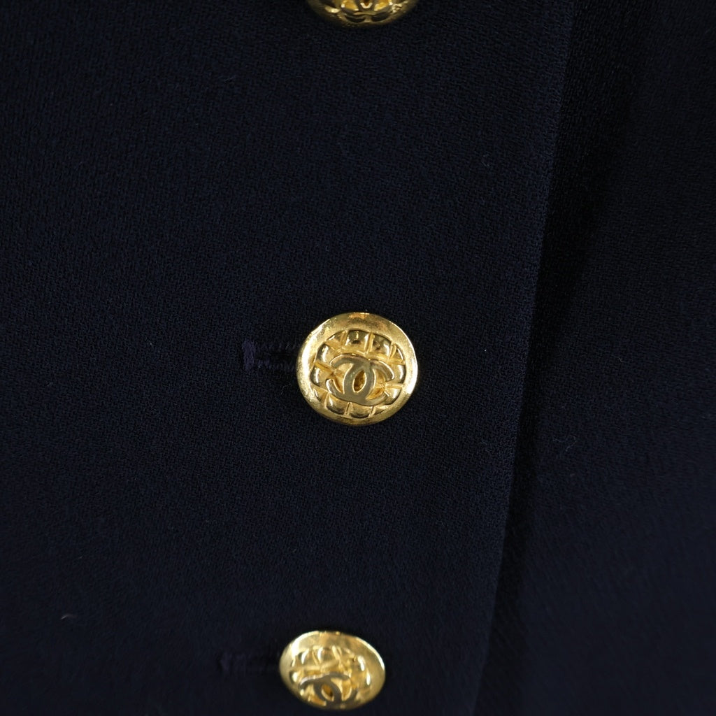CHANEL BOUTIQUE(シャネルブティック) COCO MARK GOLD BUTTON SKIRT ココマーク 金ボタン スカート ネイビー レディース