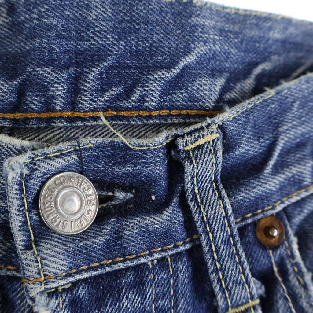 Levi's(リーバイス) 60s VINTAGE 501 BIGE ボタン裏6 レインボー Vステッチ ストレートデニムパンツ ブルー
