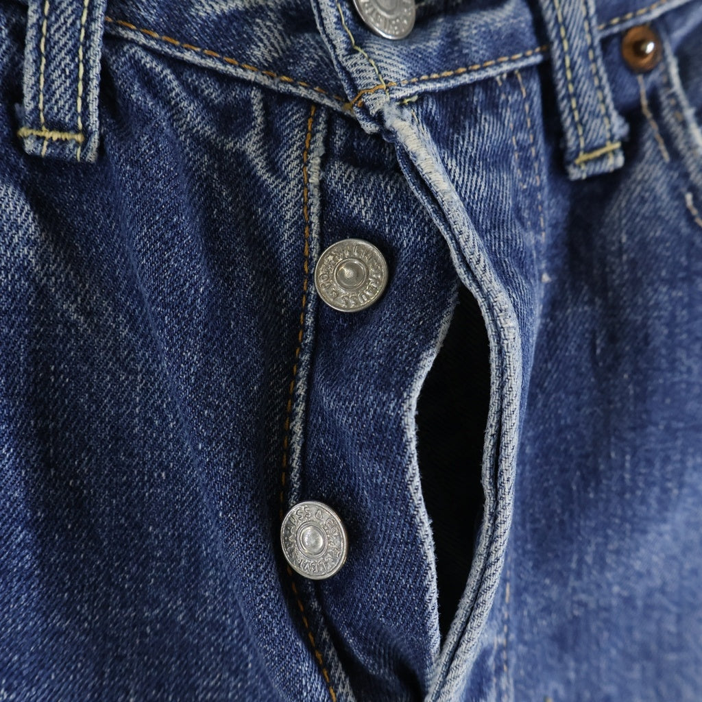 Levi's(リーバイス) 60s VINTAGE 501 BIGE ボタン裏6 レインボー Vステッチ ストレートデニムパンツ ブルー