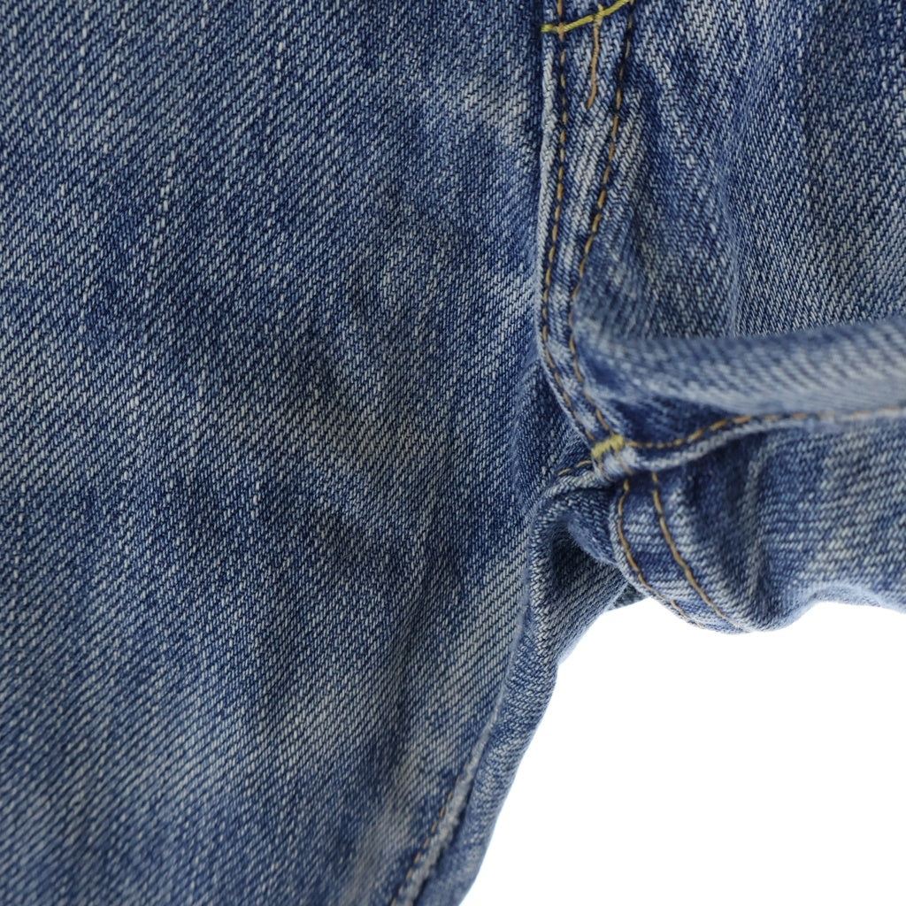 HYSTERIC GLAMOUR(ヒステリックグラマー) LEATHER PATCH DENIM PANTS 革パッチ スタッズ ボタンフライ デニムパンツ ジーンズ インディゴ