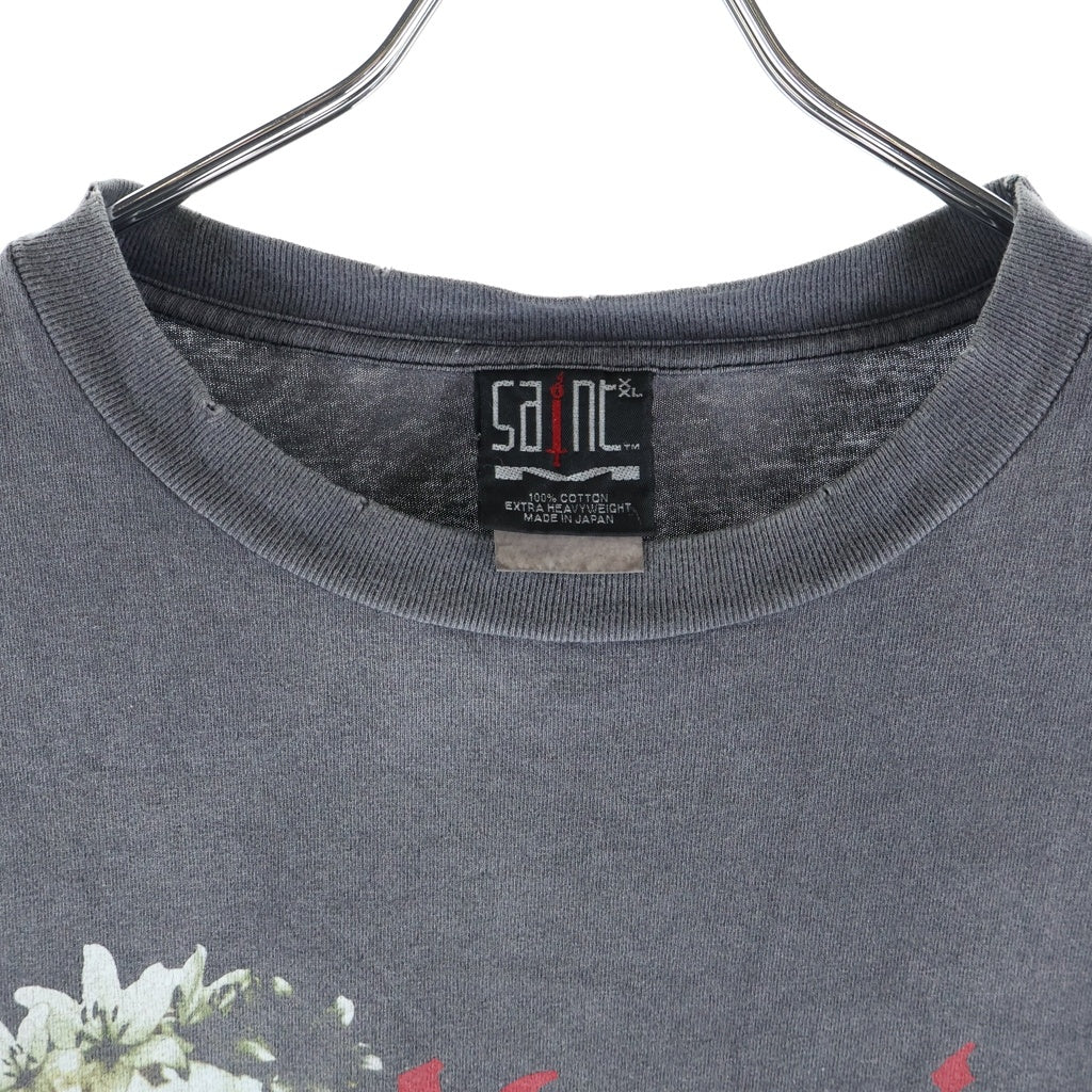 SAINT MICHAEL(セントマイケル) 24SS SS TEE MAGICAL SAINT マジカルセント ダメージ加工 半袖Tシャツ グレー SM-YS8-0000-006