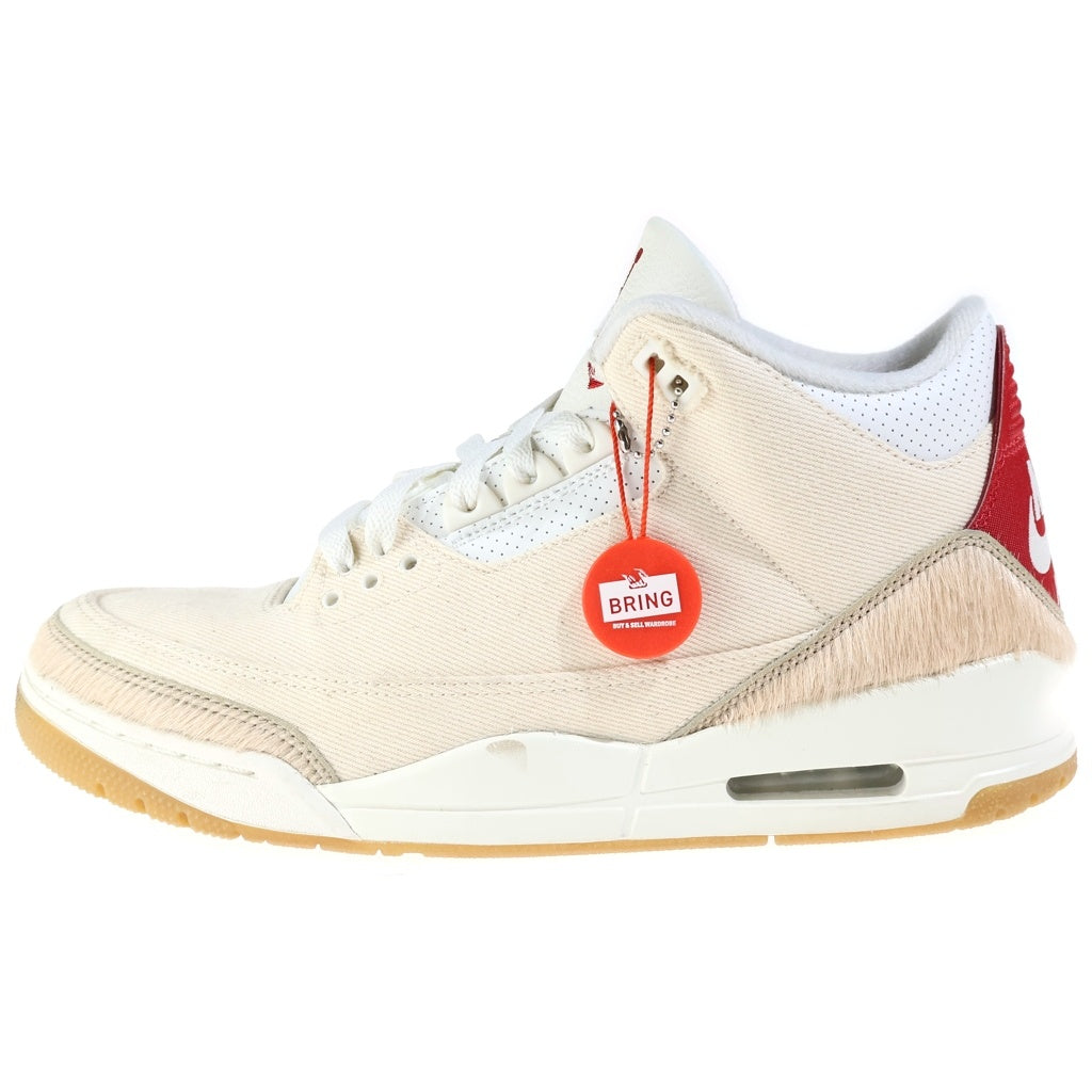 NIKE(ナイキ) ×LEVI'S AIR JORDAN 3 RETRO ECRU DENIM リーバイス エアジョーダン3 エクリュデニム ハイカットスニーカー クリーム US9.5/27.5cm IR0910-400
