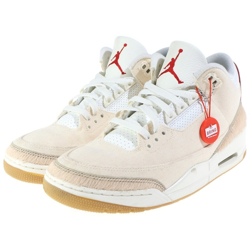 NIKE(ナイキ) ×LEVI'S AIR JORDAN 3 RETRO ECRU DENIM リーバイス エアジョーダン3 エクリュデニム ハイカットスニーカー クリーム US9.5/27.5cm IR0910-400