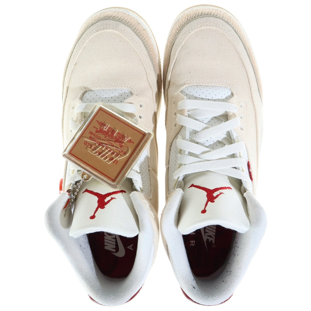 NIKE(ナイキ) ×LEVI'S AIR JORDAN 3 RETRO ECRU DENIM リーバイス エアジョーダン3 エクリュデニム ハイカットスニーカー クリーム US9.5/27.5cm IR0910-400