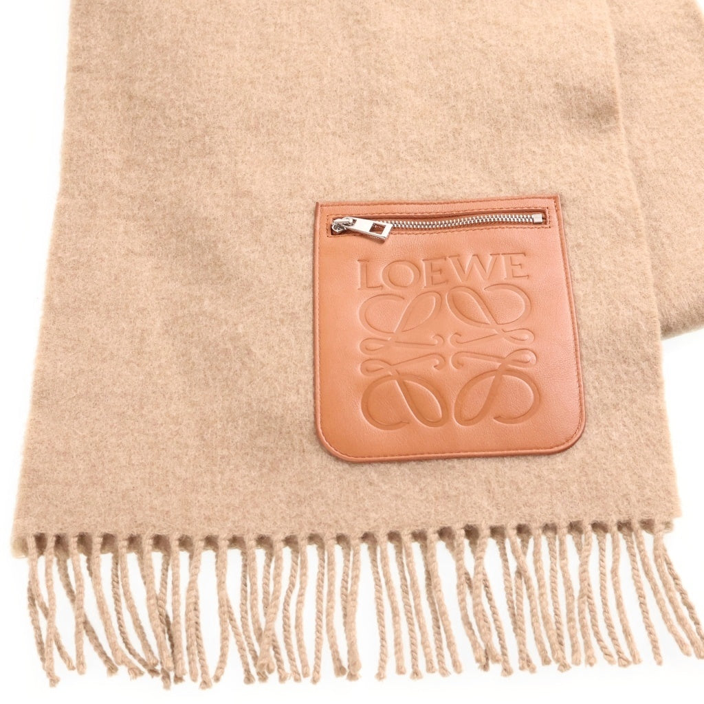 LOEWE(ロエベ) アナグラム カシミヤウールマフラー ベージュ レディース