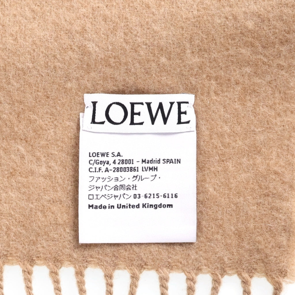 LOEWE(ロエベ) アナグラム カシミヤウールマフラー ベージュ レディース